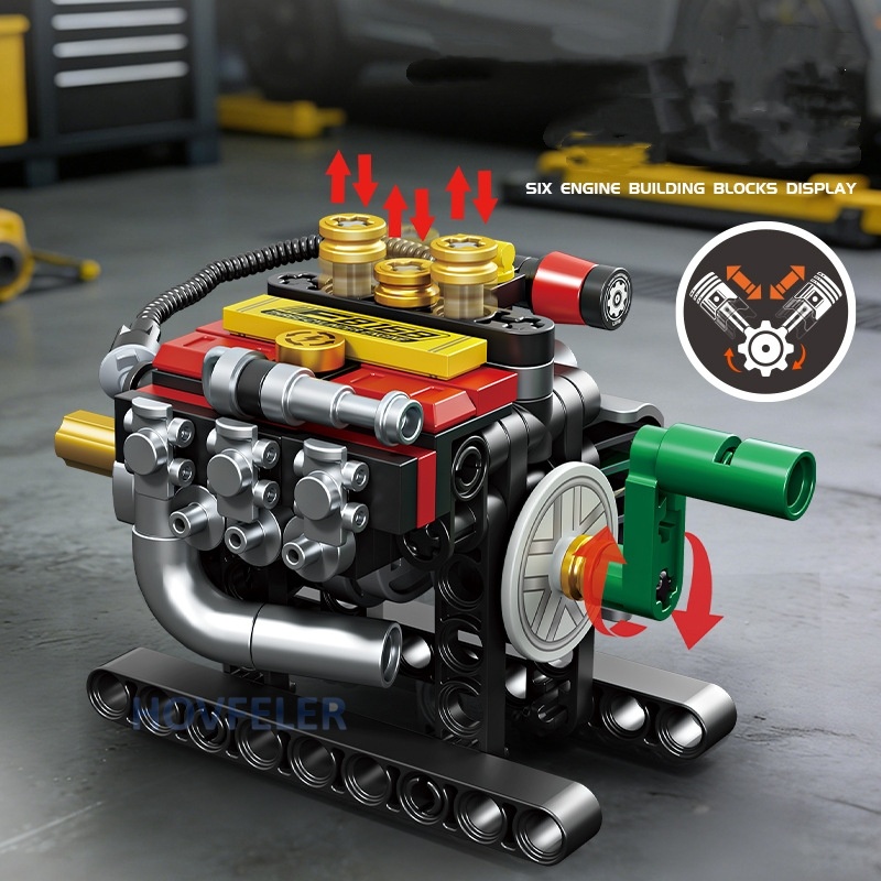Kids Education Kit - 2/3/4/6/8 Cylinder Turbo Engine Building Blocks
