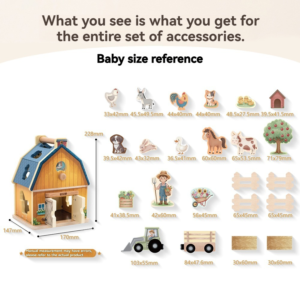 Wooden Happy Farm Playset with - Happy Kids Education ulasan dan harga