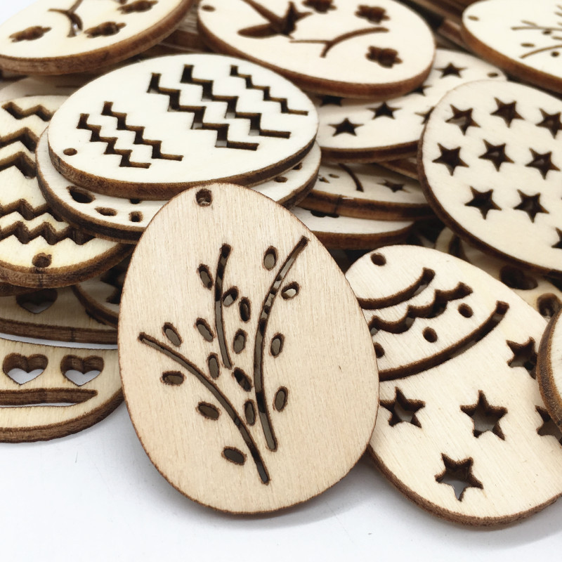 50Pcs Laser Cut Wooden Eggs fo - Happy Kids Education ulasan dan harga