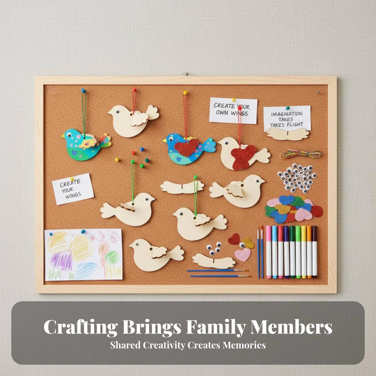 8 Pieces 3D Wooden Bird Craft  - Kids Education Kit ulasan dan harga