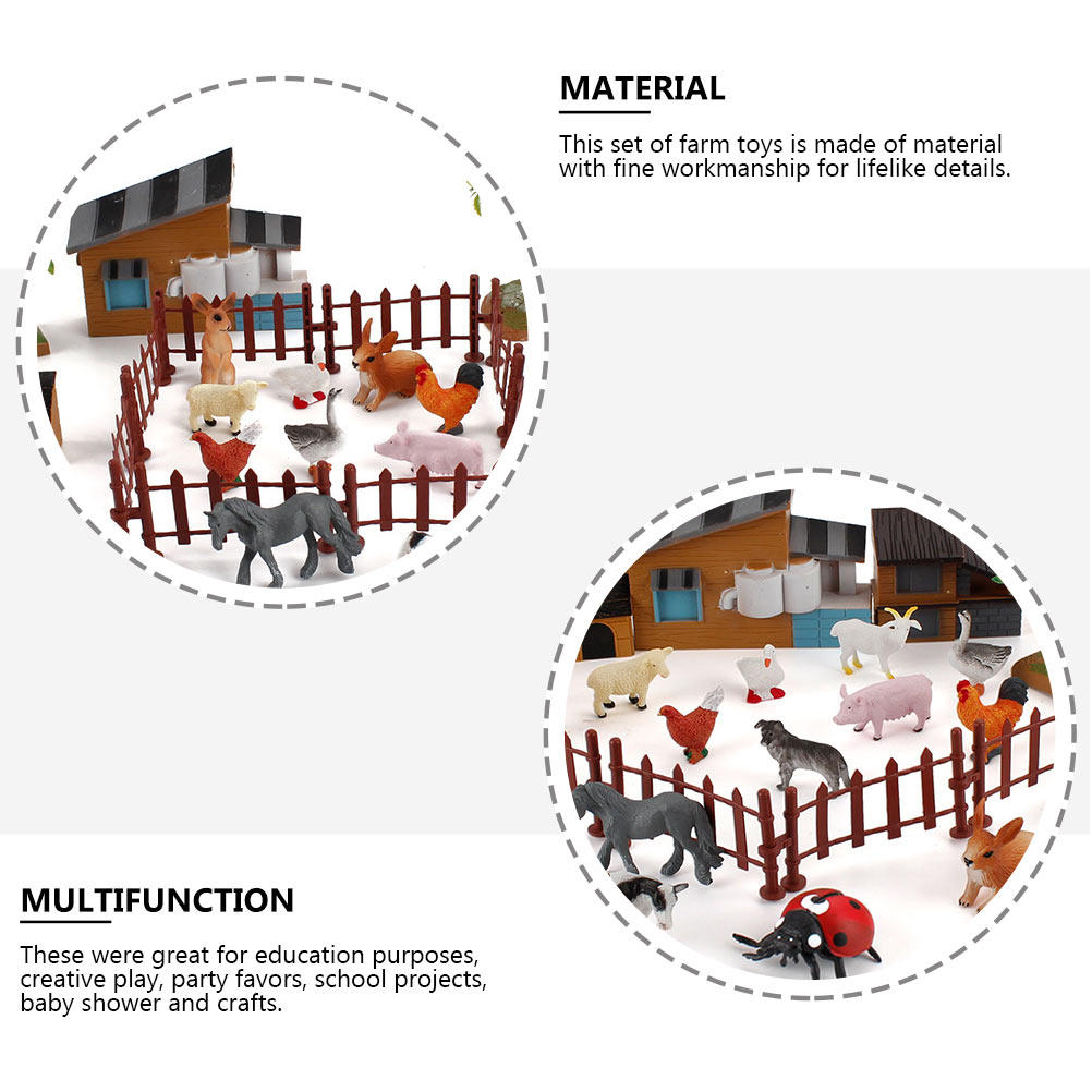 1Set Mini Farm Animal Set Real - Kid Educational ulasan dan harga