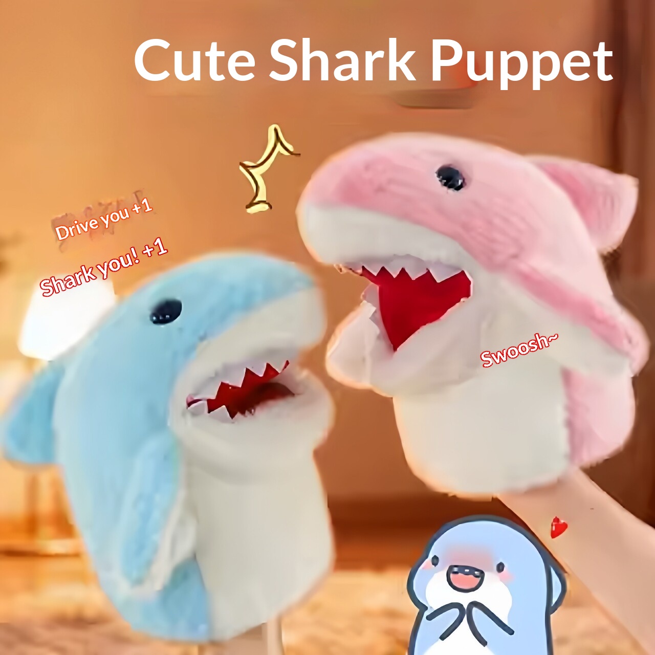 Shark Hand Puppet Plush Shark  - Online Educational Games For Kids ulasan dan harga