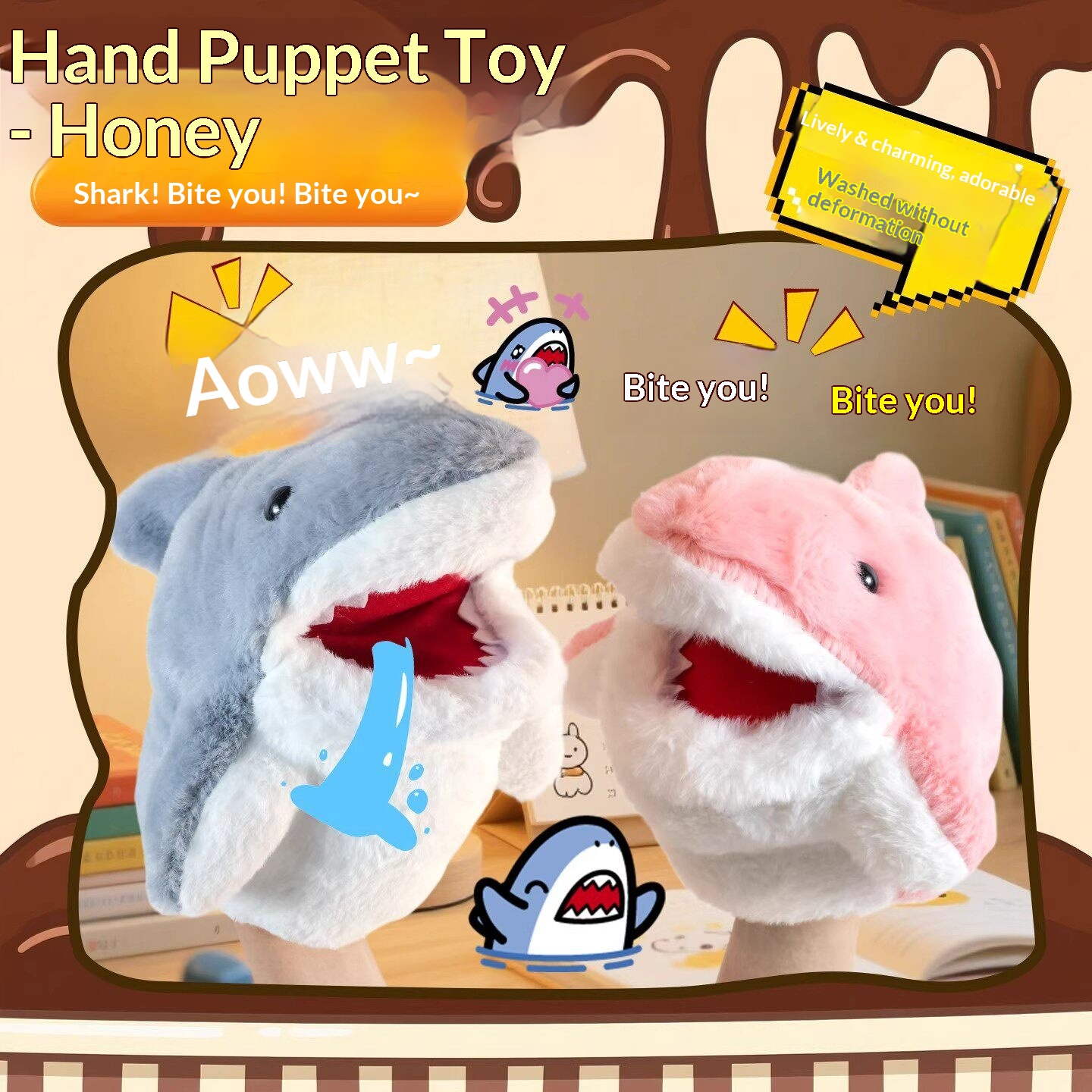 Shark Hand Puppet Plush Shark  - Online Educational Games For Kids ulasan dan harga