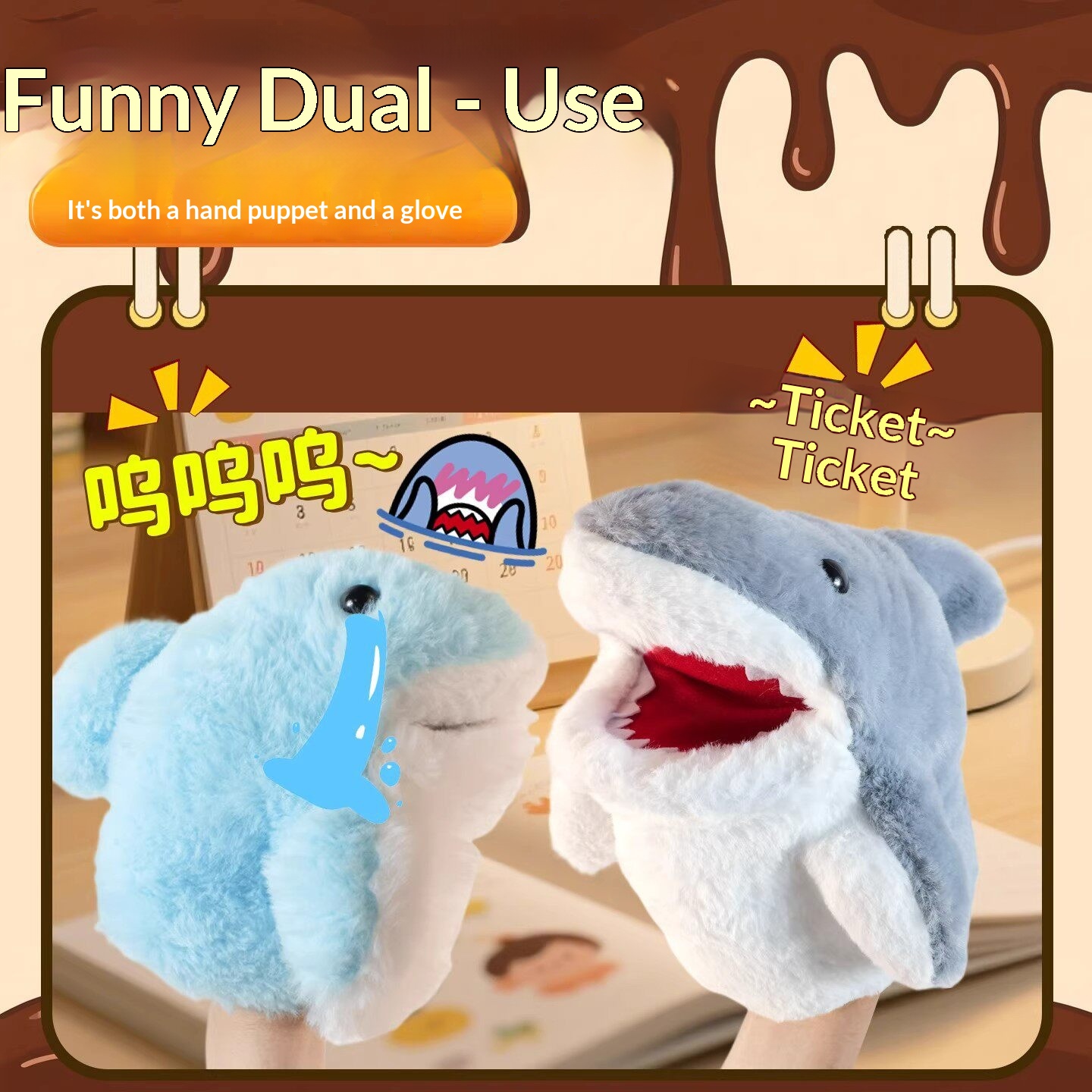 Shark Hand Puppet Plush Shark  - Online Educational Games For Kids ulasan dan harga