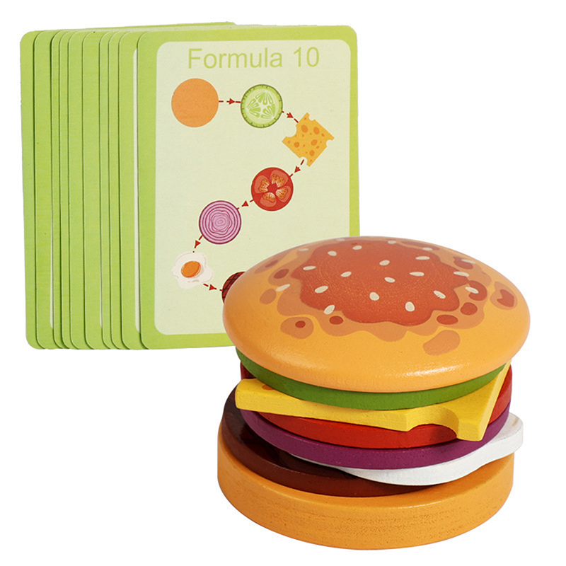 【HAPPY】Wooden Hamburg Sandwich - Happy Kids Education ulasan dan harga